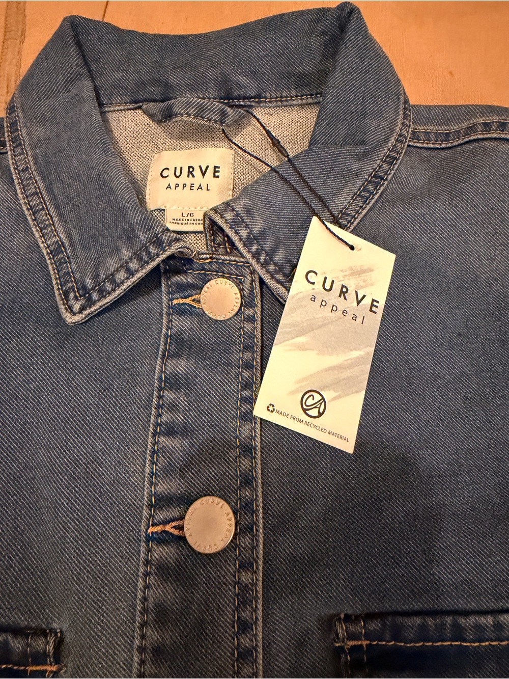 C/MEO Collective Boxy Cropped Denim Jacket in Mid Blue - Picture 9 of 16
